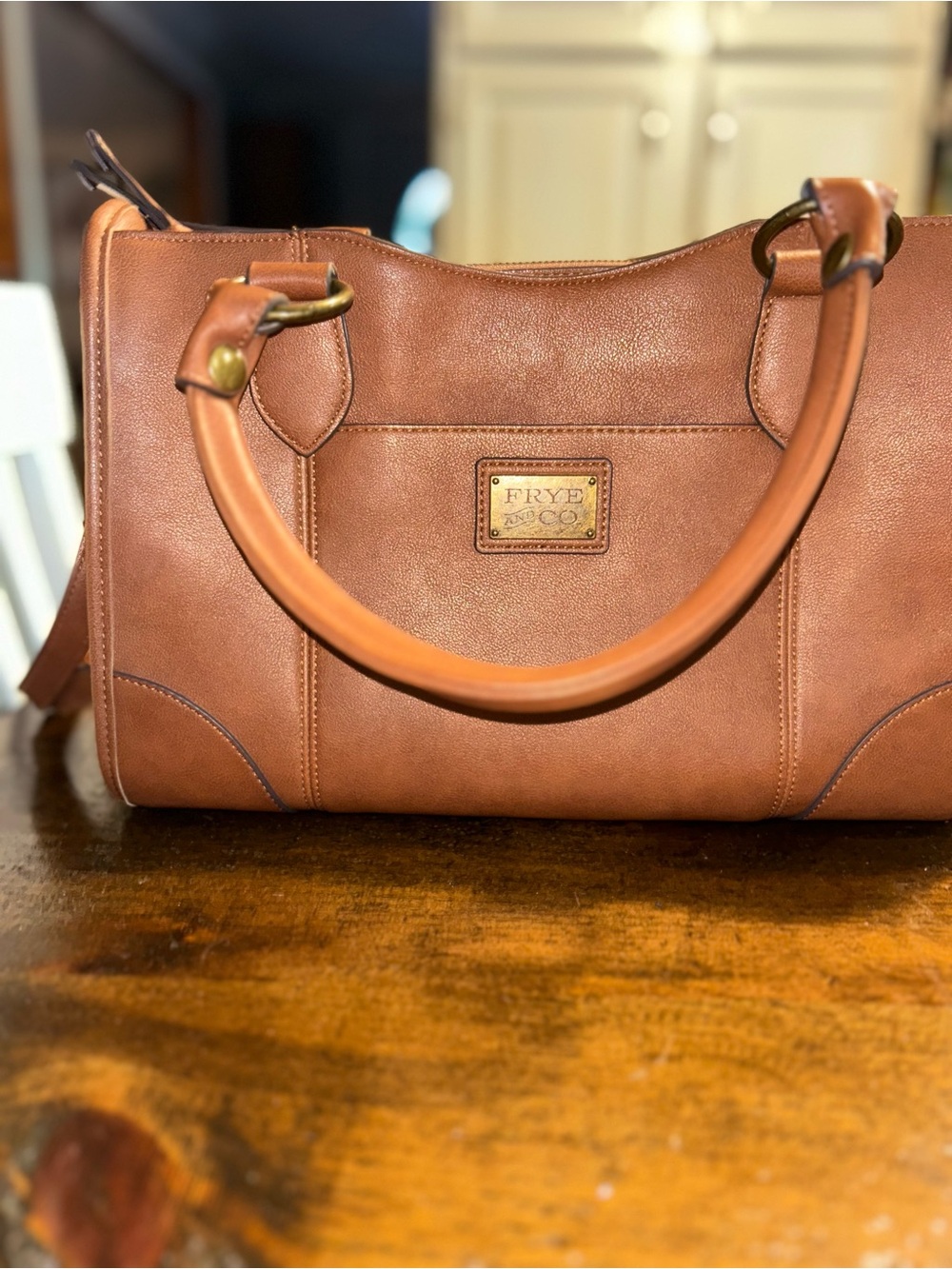 Frye Cognac Brown Leather Satchel